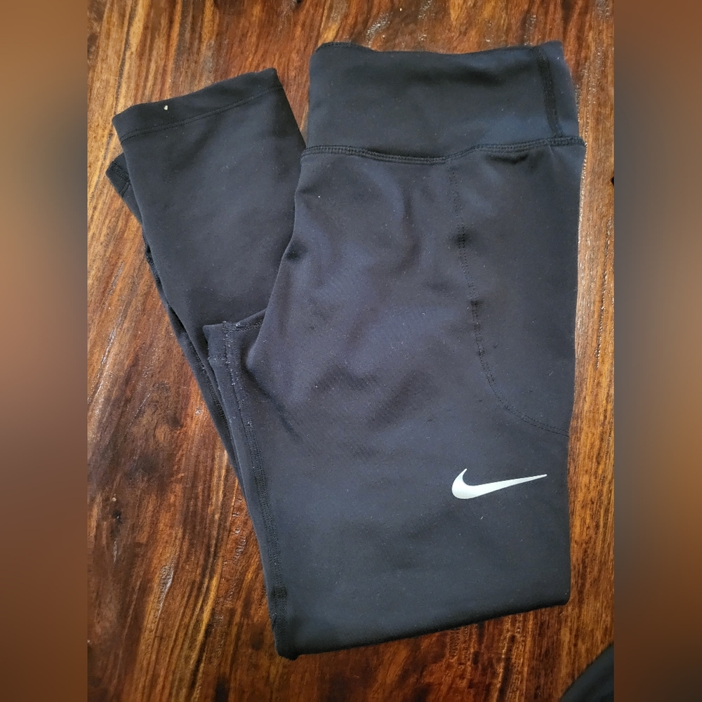 NIKE DRI-FIT ATHLETIC SPORTS LEGGINGS BLACK SZ M EXCELLENT CONDITION